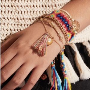 ❗3/$20 NEW Tassel Charm Woven Bracelet Set